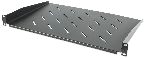 Etagre noir ou gris fixe, fixation avant, 19 pouces, 1U, auto ventil